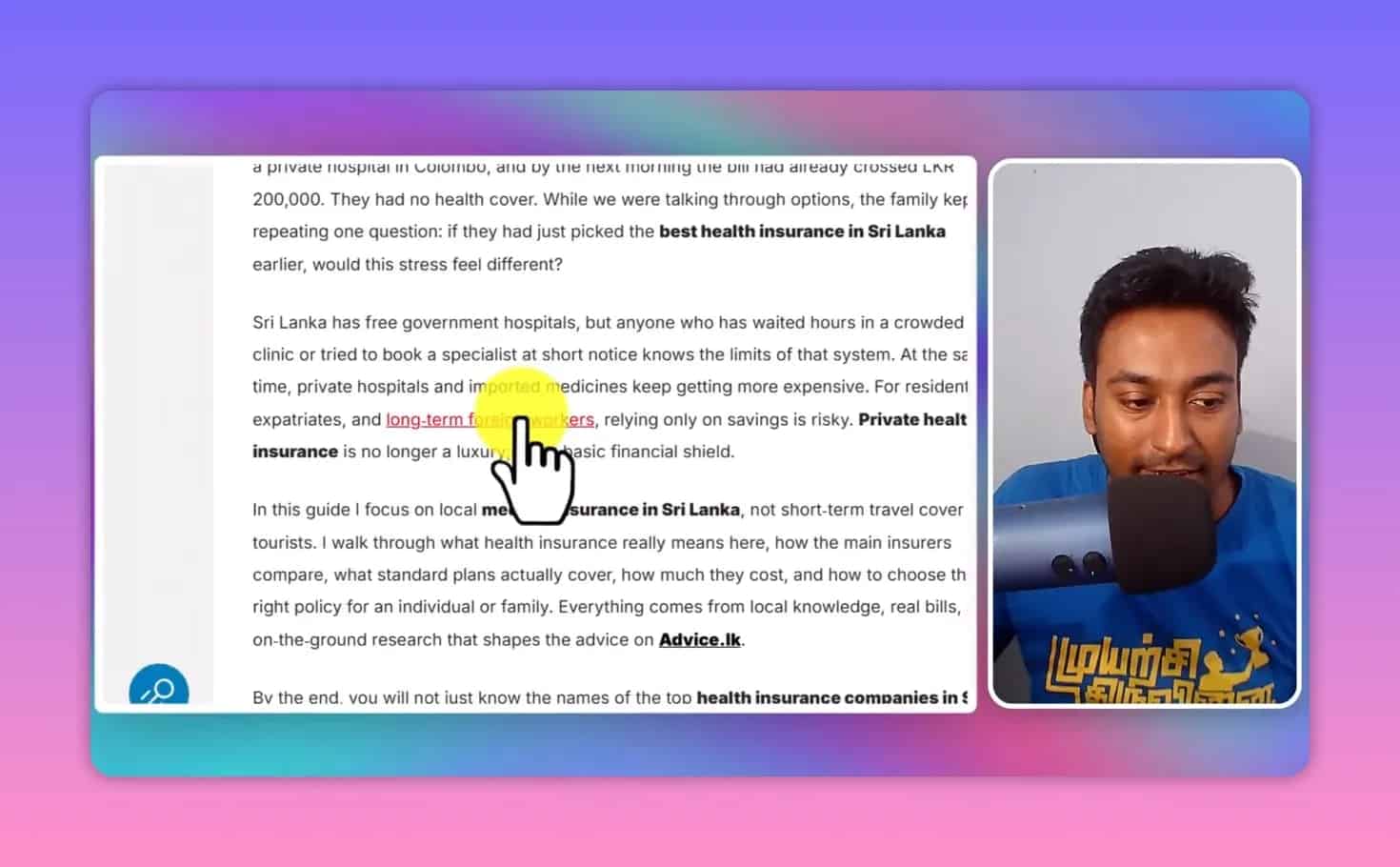 Screenshot of article body text in an editor with highlighted keywords for inserting internal and authority links