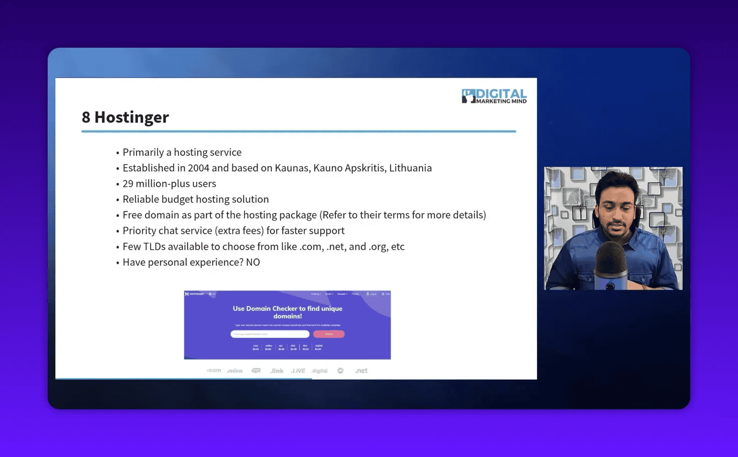Hostinger domain registration with hosting-first approach and free domain bundling