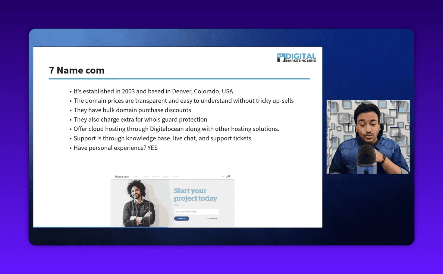 Name.com domain registrar with transparent pricing, bulk discounts and DigitalOcean hosting integration