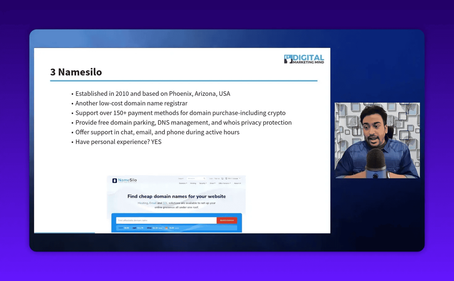 NameSilo cheap domain registrar with crypto payments, free WHOIS privacy and DNS management
